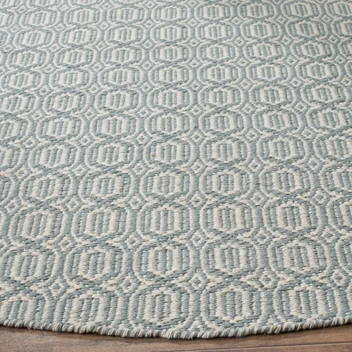 Miniatura 3 de SAFAVIEH Colección Montauk - Alfombra decorativa de 3 x 5 pies, color marfil y azul marino, tejido plano bohemio hecho a mano, de algodón, ideal
