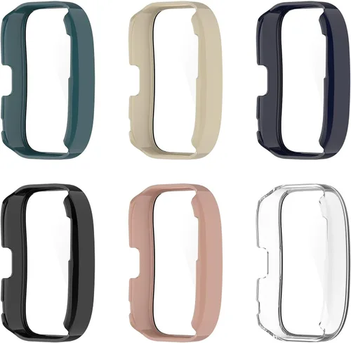Miniatura 3 de RuenTech Protector de pantalla compatible con Amazfit Bip 5, funda protectora de policarbonato impermeable, película de vidrio templado HD integrada