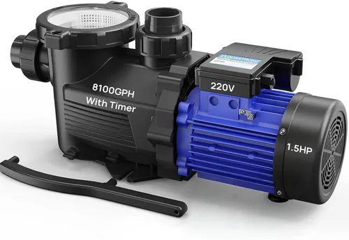 Miniatura 10 de Aquastrong - Bomba de piscina de 2 HP para interior/sobre el suelo, una sola velocidad, 220 V, 8917 GPH, alto flujo, potentes bombas de piscina