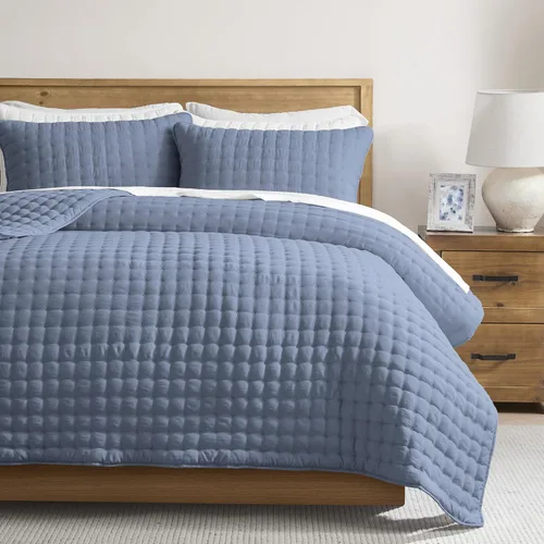 Miniatura 21 de WDCOZY Juego de ropa de cama tamaño individual con funda de almohada, colcha suave y ligera, edredón acolchado y fino para todas las estaciones, 2