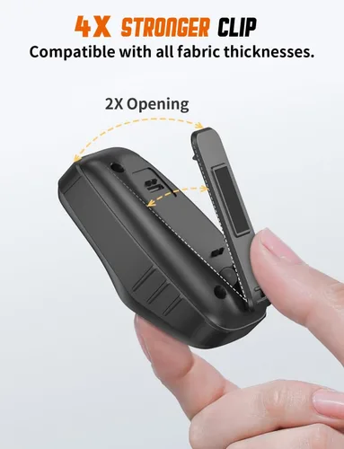 Miniatura 7 de Altavoz Bluetooth portátil, mini altavoz con clip, altavoz portátil inalámbrico con micrófono integrado, llamadas manos libres, regalos de artilugio