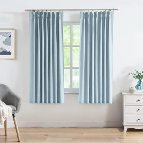 Miniatura 36 de Central Park Paneles de cortinas plisadas opacas con textura de lino, con aislamiento térmico y pestaña trasera, para sala de estar o dormitorio