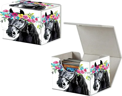 Miniatura 29 de MTG Commander - Caja de cartas intercambiables, más de 100 tarjetas con funda con funda de piel sintética, caja de almacenamiento de tarjetas