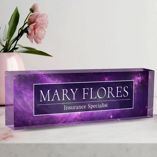 Miniatura 30 de Placa de Nombre Personalizada a Criterio, Placa de Escritorio de Acrílico, Decoración de Oficina para Mujeres y Hombres, Regalos de Agradecimiento