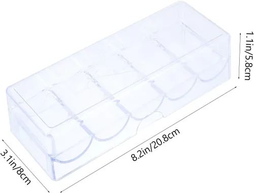 Miniatura 2 de LABRIMP Contenedor de almacenamiento de 5 compartimentos de plástico, caja de chips, contenedor transparente, caja organizadora transparente