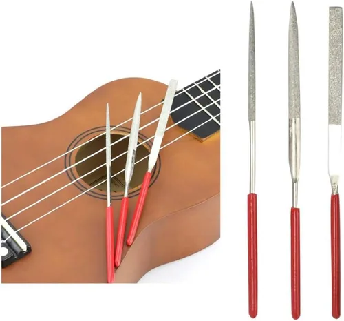 Miniatura 2 de Juego completo de herramientas de reparación de guitarra de 61 piezas con herramienta de medición de calibrador de regla, llave hexagonal, limas