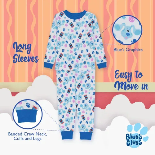Miniatura 4 de Nickelodeon Paw Patrol Baby Shark Blue's Clues & You - Conjunto de pijama de algodón ajustado de 4 piezas