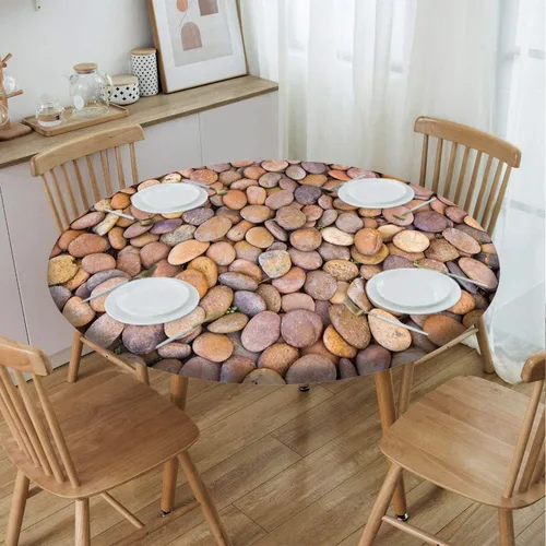 Miniatura 44 de Mantel con patrón de playa, borde elástico, impermeable, lavable, para uso en interiores y exteriores, patio, turquesa aguamarina, para mesas