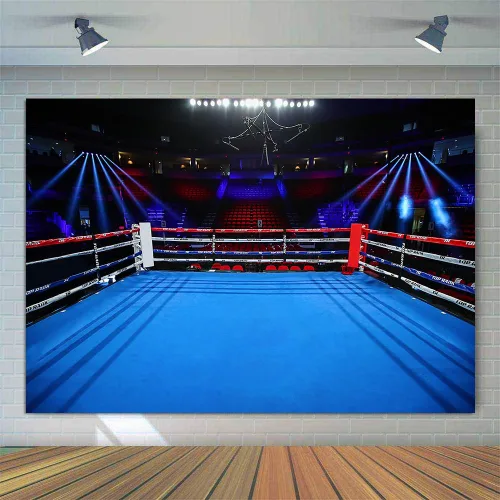 Miniatura 3 de Telones de fondo de anillo de boxeo para fotografía de 5 x 3 pies, para niños, niños, fiesta de cumpleaños, retrato de adultos, cartel de fiesta