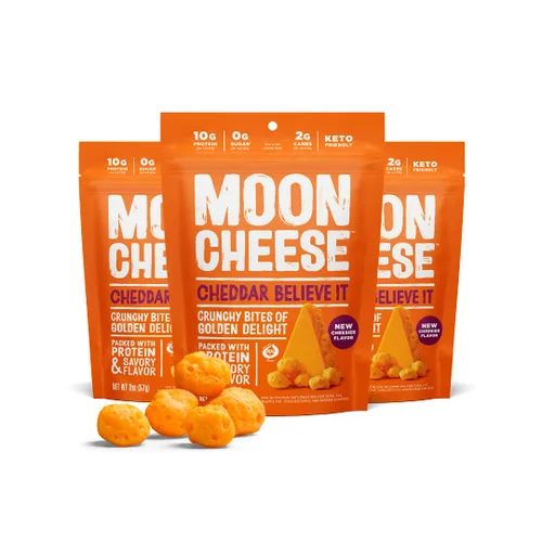 Miniatura 10 de Moon Cheese Cheddar Believe It, 10 onzas, paquete de 2, aperitivo de queso crujiente y rico en proteínas, apto para dieta cetogénica, 100% queso real
