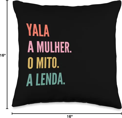 Miniatura 4 de Designs De Nomes Engraçados Para Mulher Divertido cojín portugués con diseño de nombre Yala, 16 x 16 pulgadas, multicolor