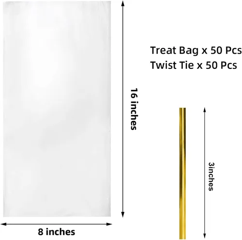 Miniatura 2 de Morepack Bolsas de Celofán de 8 x 16 Pulgadas, 50 Piezas Bolsas de Regalo de Celofán Transparente para Botellas de Vino