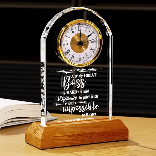 Miniatura 8 de Ornalrist Regalos de Jefe para Hombres y Mujeres Reloj de Cristal, Regalos para Jubilación Jefa Mujer - Regalo de Apreciación de Jefe para Hombres