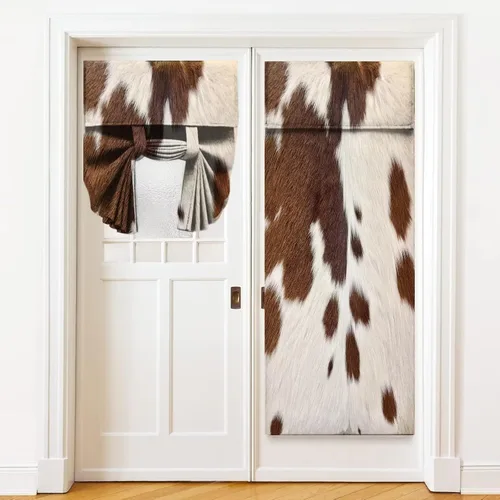 Miniatura 11 de Cortinas de puerta negras y rojas para ventanas de puerta, estampado de leopardo y cebra, cortinas de ventana para puerta de vidrio francesa