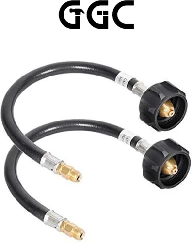 Miniatura 2 de GGC Conector QCC1 de manguera de coleta de propano RV de 1.5 pies con destello macho invertido de 1/4 '' (2PCS)