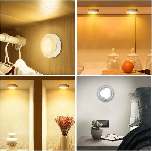 Miniatura 6 de HOLKPOILOT Luces de disco con control remoto, funciona con pilas debajo del gabinete, iluminación de disco debajo del mostrador, luces inalámbricas