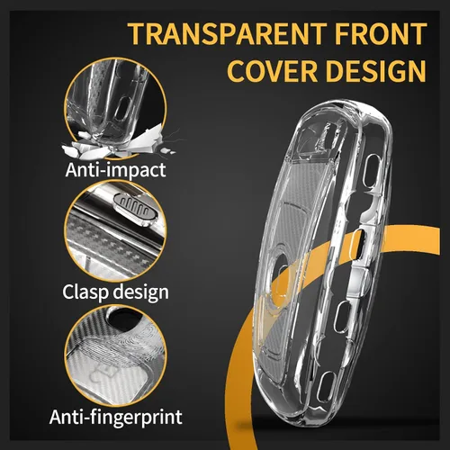 Miniatura 2 de Funda para llavero de TPU compatible con BMW 1 3 4 5 6 7 Series GT3 GT5 M5 M6 X3 X4 textura de fibra de carbono transparente 3 y 4 botones carcasa