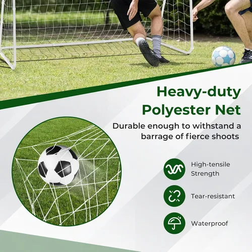 Miniatura 3 de GYMAX Portería de fútbol para patio trasero, red de fútbol de 7 x 5 pies con marco resistente y estacas para el suelo, equipo de campo de fútbol