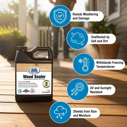 Miniatura 4 de Rain Guard Water Sealers - Sellador de madera - Protección penetrante repelente al agua para todas las superficies de madera porosa - Sellador
