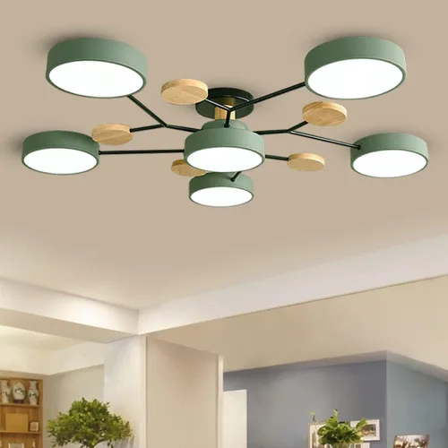 Miniatura 24 de Lámpara de techo LED regulable, lámpara de techo moderna de 9 pulgadas, montaje empotrado, de madera, de 12 W, lámpara blanca para sala de estar