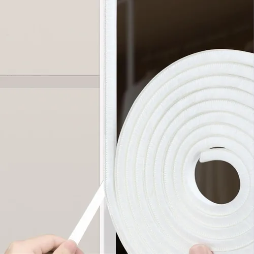 Sello de cepillo de puerta de 33 pies, burlete de fieltro para puertas, burlete para ventanas de gabinete, bloqueador de corrientes de aire Blanco