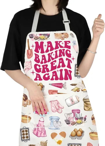 VAMSII Regalo para amantes de la repostería, delantal para hornear con bolsillos, para cocinar, cocinero, regalo de cocina, delantal para