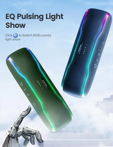 Miniatura 3 de ERKEI SEHN Altavoz Bluetooth, altavoces inalámbricos impermeables IPX7, luz intermitente, súper graves de 25 W, tiempo de reproducción de 24 horas