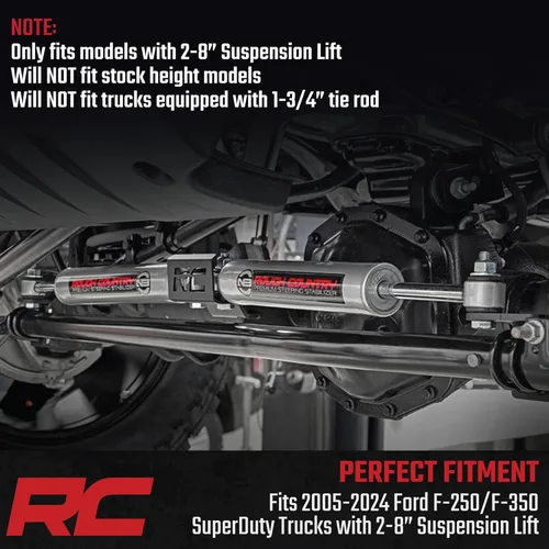 Miniatura 7 de Estabilizador de dirección dual Rough Country N3 para Ford Super Duty 2005-24 - 8749130