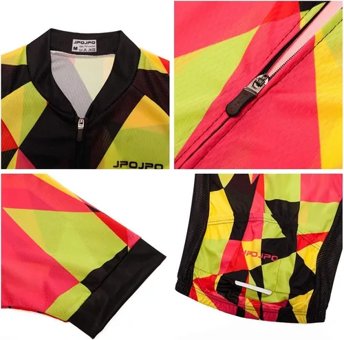 Miniatura 3 de Camiseta de ciclismo para mujer + pantalones cortos acolchados de manga corta para ciclismo, ropa de bicicleta