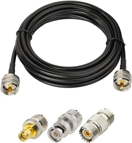 Miniatura 7 de SUPERBAT Cable PL259 RG58 coaxial de 20 pulgadas, puente UHF PL-259+3 piezas SMA/BNC/SO239 Kit adaptador para radio CB Jamón Medidor SWR