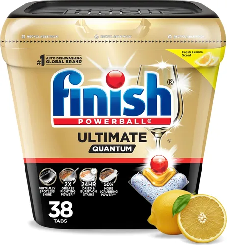 Miniatura 16 de Finish Ultimate Infinity Shine - Cápsulas para lavavajillas, detergente sin necesidad de pre-enjuague, elimina manchas quemadas, con Protector