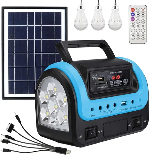 Generador solar, estación de energía portátil con panel, fuente de banco de energía portátil con linterna, generador de emergencia alimentado por