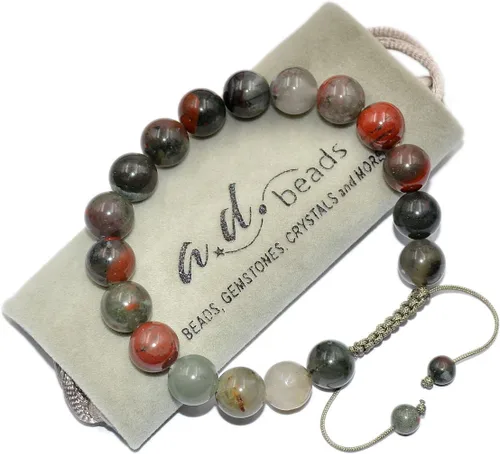 Miniatura 2 de AD Beads - Pulseras de gemas naturales de 0.39 pulgadas, cristales de sanación, macramé ajustable de 7 a 9 pulgadas