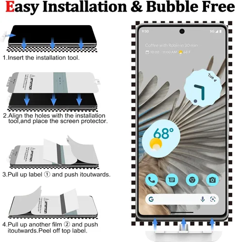 Miniatura 6 de Paquete de 3 protectores de pantalla para Google Pixel 7 Pro, protector de pantalla de TPU suave (no vidrio), antiarañazos, alta definición, sin