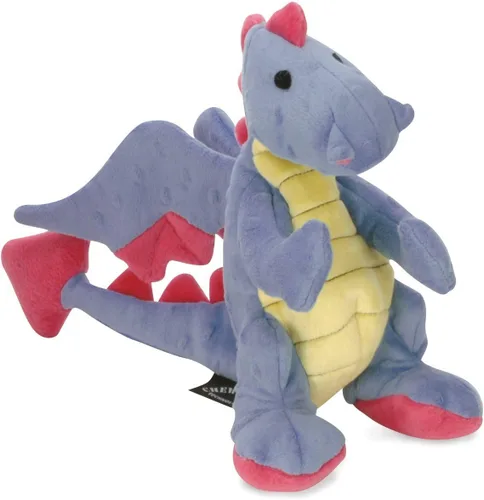 Miniatura 5 de goDog - Juguete de dragón de peluche chirriante para perro, tecnología Chew Guard, color azul claro, tamaño pequeño