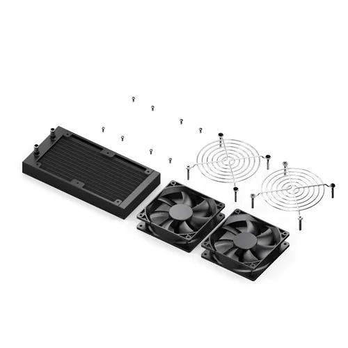 Miniatura 5 de Clyxgs Radiador de refrigeración por agua, radiador intercambiador de calor de aluminio de 12 tubos con ventilador para PC, CPU, computadora