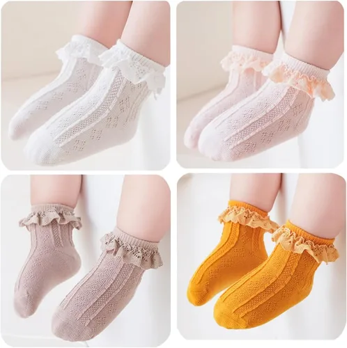 Miniatura 7 de Calcetines de encaje con volantes para recién nacidos, para niñas pequeñas