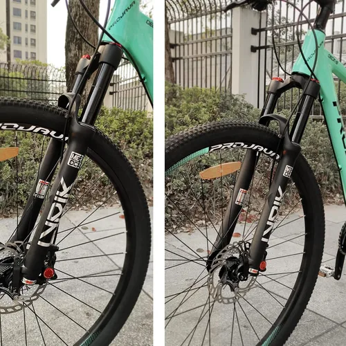 Miniatura 6 de MEROCA Horquilla delantera de bicicleta de montaña 26 pulgadas 27.5 pulgadas 29 pulgadas amortiguador de presión de aire Freno de disco de horquilla