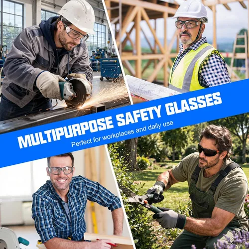 Miniatura 7 de OXG Anteojos de seguridad para hombre, ANSI Z87.1 antivaho resistentes a los impactos, junta de espuma, protección UV400