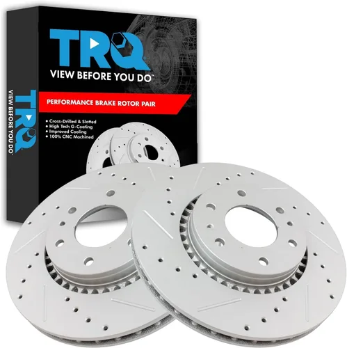Miniatura 207 de TRQ Juego de rotores de freno de rendimiento trasero con revestimiento G premium compatible con Mazda 6 2014-2021