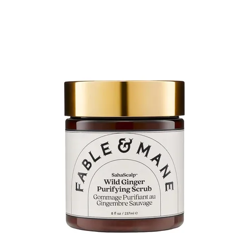 Fable & Mane Exfoliante purificador de jengibre silvestre, para un cuero cabelludo escamoso, picazón o seco. Tratamiento exfoliante suave de