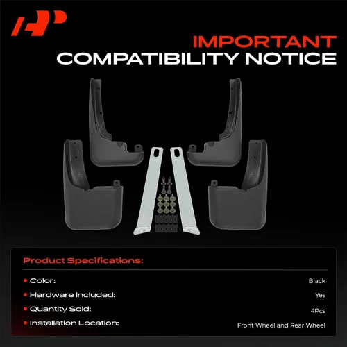 Miniatura 3 de A-Premium Juego de 4 guardabarros con kit de herramientas compatibles con Ford F-250 F-350 F-450 F-550 Super Duty, 1999-2010, Pickup