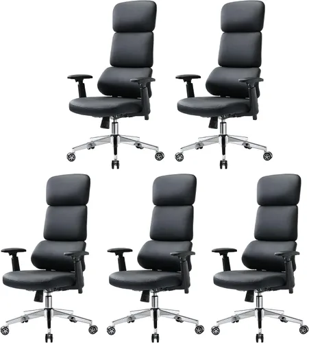 Miniatura 11 de EUREKA ERGONOMIC Remi - Silla de oficina con respaldo alto, silla de oficina de piel sintética con ruedas, silla de escritorio de cuero, silla