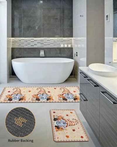 Miniatura 5 de Tapete de baño del suroeste de Acción de Gracias para bañera, antideslizante, de secado rápido y absorbente, de tierra de diatomeas, para ducha