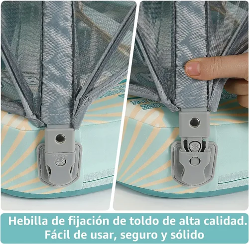 Miniatura 4 de Flotador Mambobaby con cola para bebé con toldo, flotador de piscina sólido, entrenador de natación para bebés, entrenamiento de natación, flotador