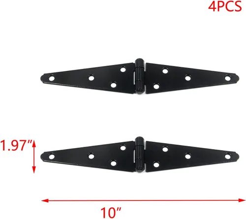 Miniatura 2 de T Tulead Bisagras de hierro para puerta, bisagra de bisagra para puerta, 5.31 pulgadas, color negro, paquete de 4, con tornillos de montaje