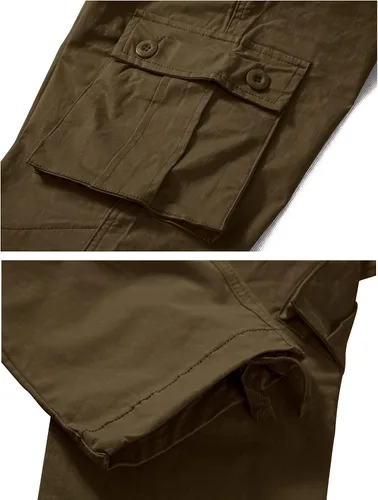 Miniatura 4 de Pantalones cargo de trabajo para mujer, de algodón, con 8 bolsillos, informal, estilo de combate militar