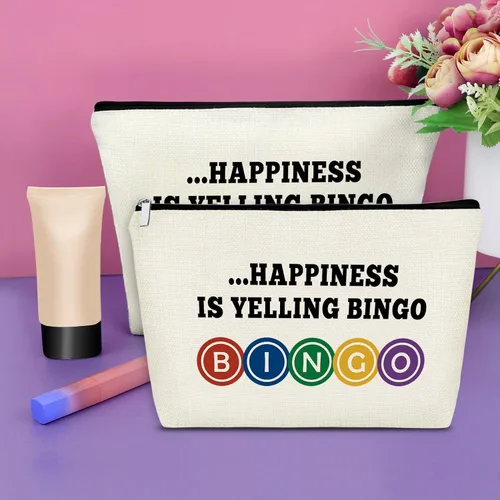 Miniatura 2 de Sazuwu Regalo para amantes del bingo, 2 piezas, bolsa de maquillaje, regalo para mujeres, amantes del casino, regalo de Navidad, cumpleaños, bolsa