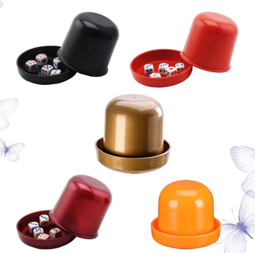 Miniatura 9 de NUOBESTY Juego de dados para juegos profesionales de dados para mentirosos Farkle Bar Ktv anti trampas caja de dados con 5 dados (color)