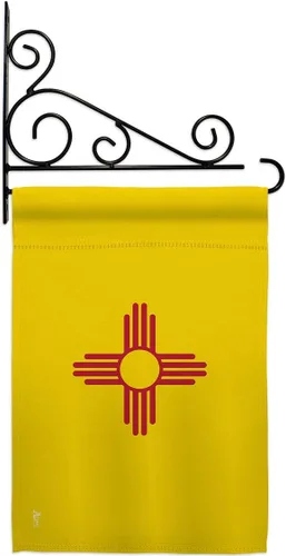 Miniatura 10 de Bandera de jardín de Estados Nuevo México Set de madera Regional Estados Unidos Territorios Americanos República País Particular Área Pequeña
